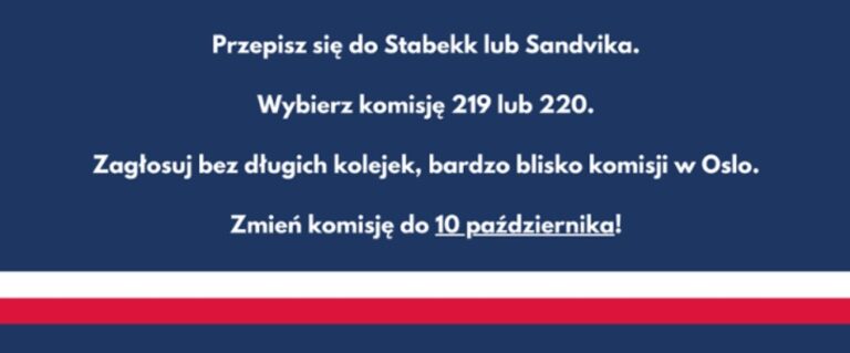 Wybory za granicą w Oslo w Norwegii